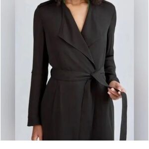 Babaton Aritzia Black Quincey Belted Lightweight Office Trench Coat -Sz-S